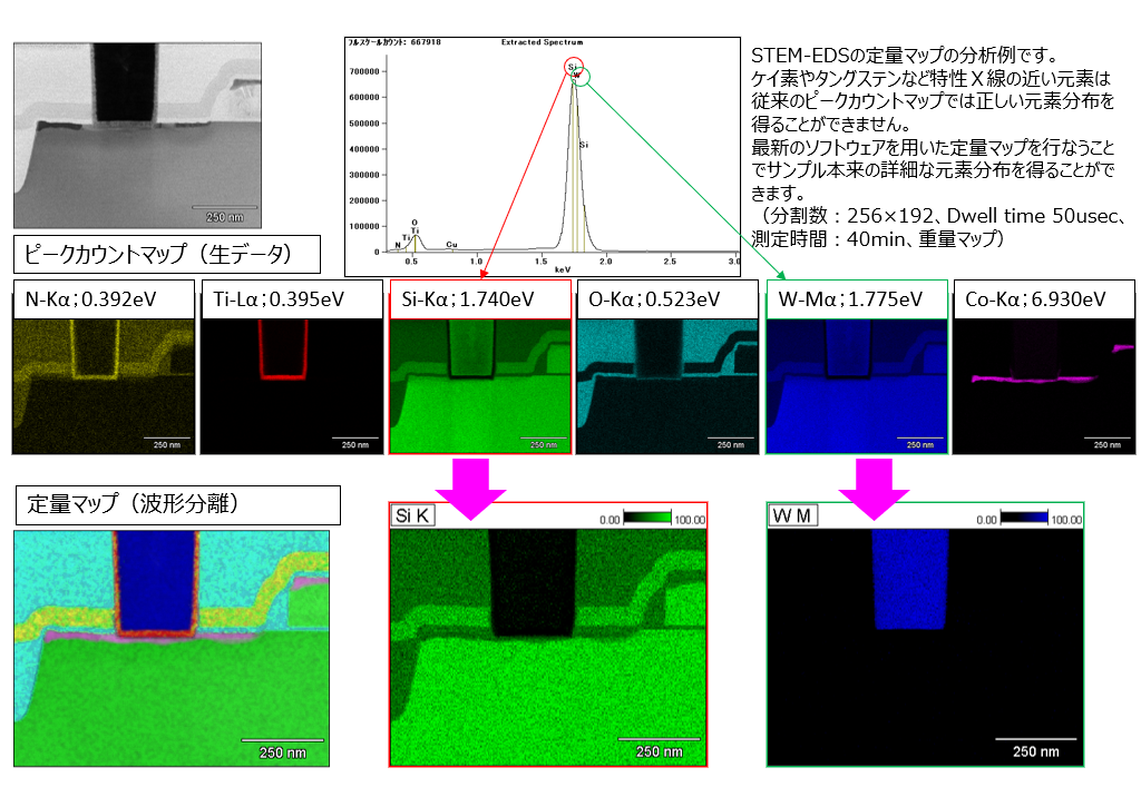 STEM-EDSの定量マップの分析