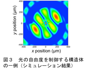 図３　光の自由度を制御する構造体の一例（シミュレーション結果）